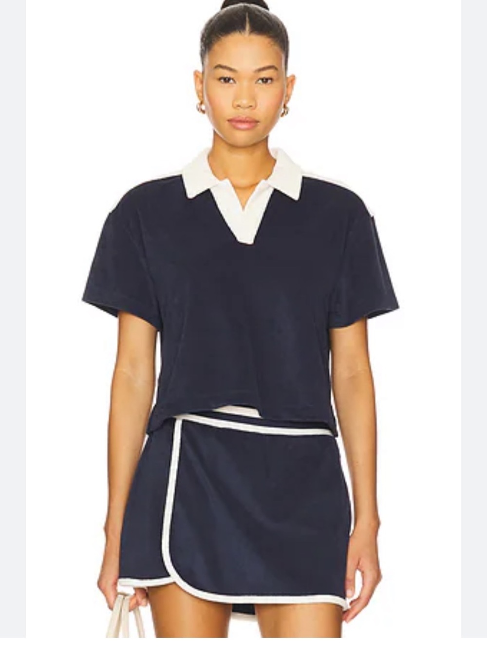 Favorite Daughter Navy and White Striped Top and Skort Set